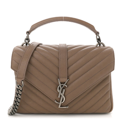 Saint Laurent Sheepskin Matelasse Chevron Monogram Medium College Bag Fard 1 of 10