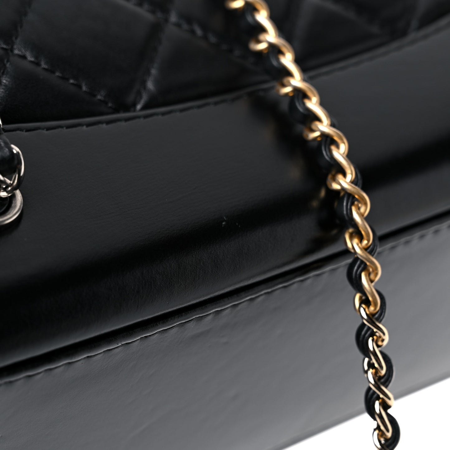 Aged Calfskin Quilted Gabrielle Backpack Black