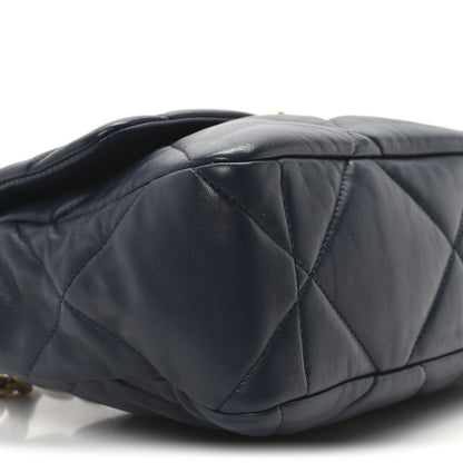 Chanel Lambskin Quilted Large Chanel 19 Flap Dark Blue 9 of 11