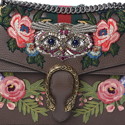 Gucci Calfskin Web Owl Embroidered Medium Dionysus Shoulder Bag New Acero Multicolor 13 of 13