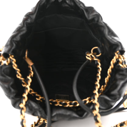 Chanel Shiny Crumpled Calfskin Quilted Pearl Mini Chanel 22 Black 5 of 11
