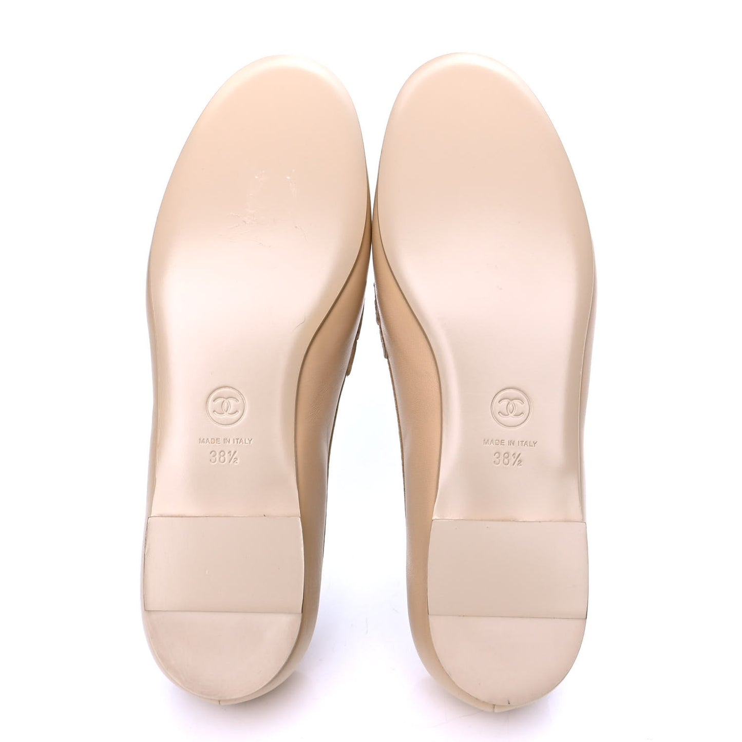 Lambskin CC Loafers 38.5 Beige