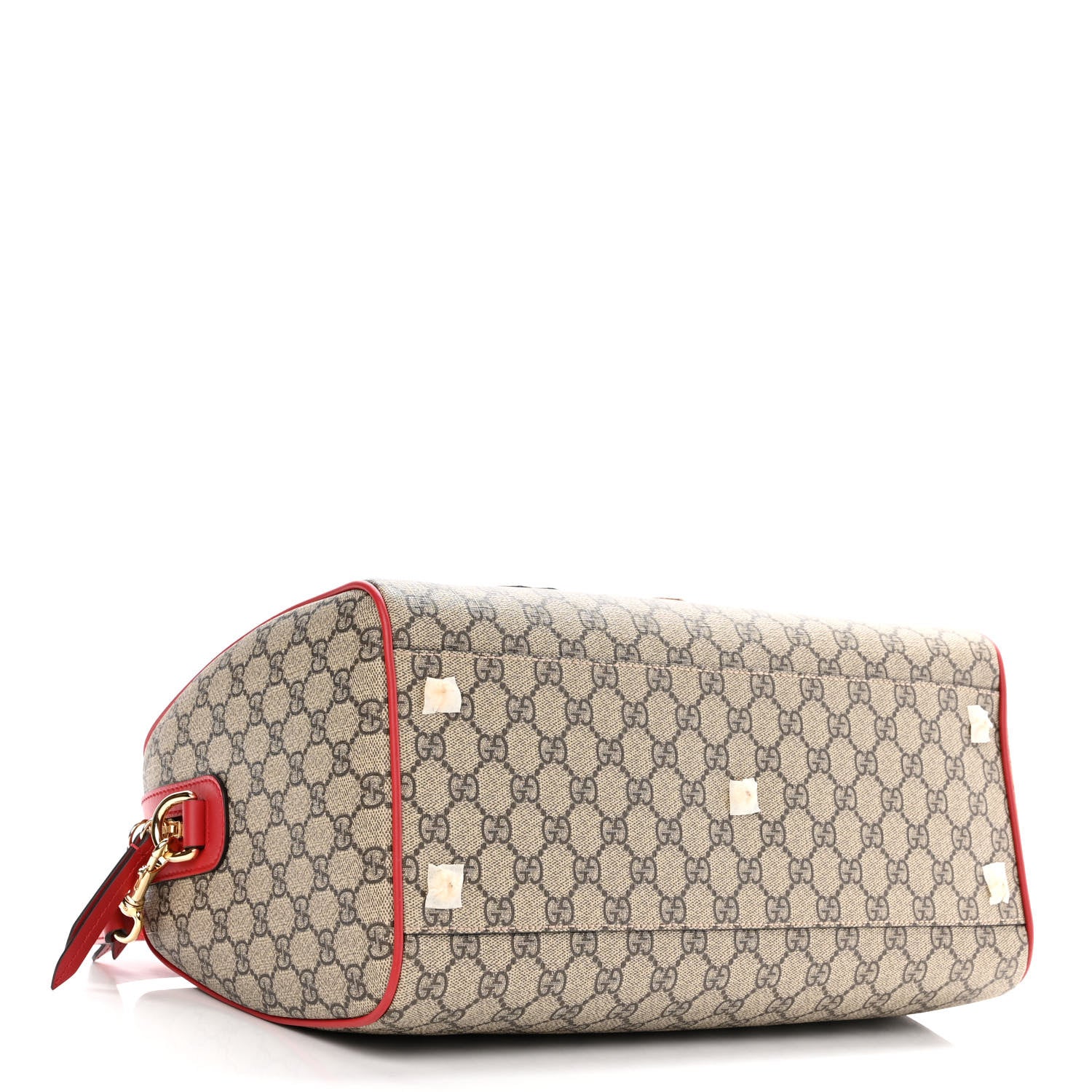 Gucci GG Supreme Monogram Rose Embroidered Medium Boston Hibiscus Red 4 of 11