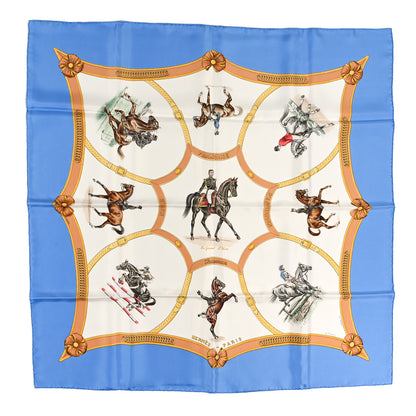 Hermes Silk Ecole Portugaise D'Art Equestre Scarf 90 Bleu 1 of 3
