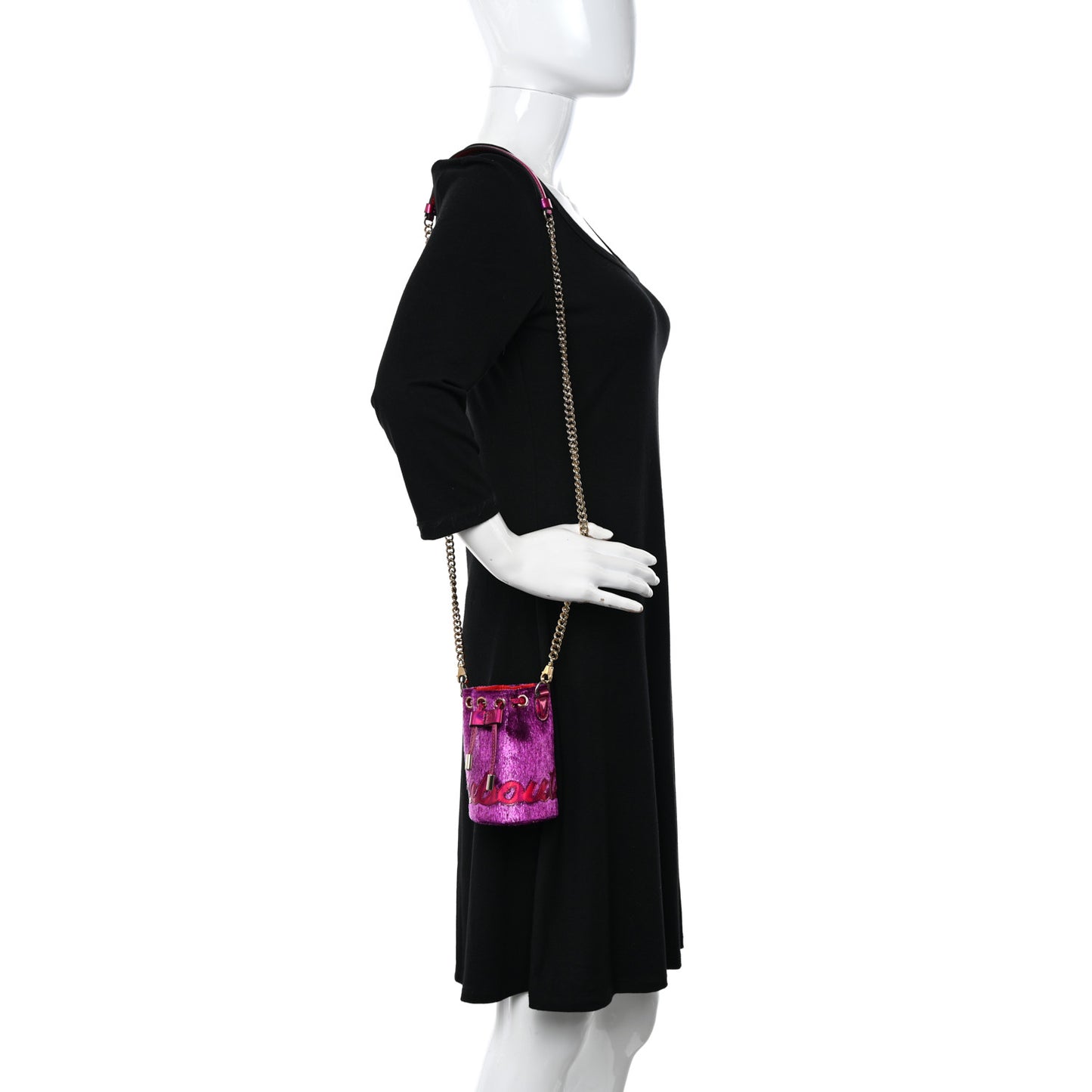 Metallic Sequin Marie Jane Bucket Purple