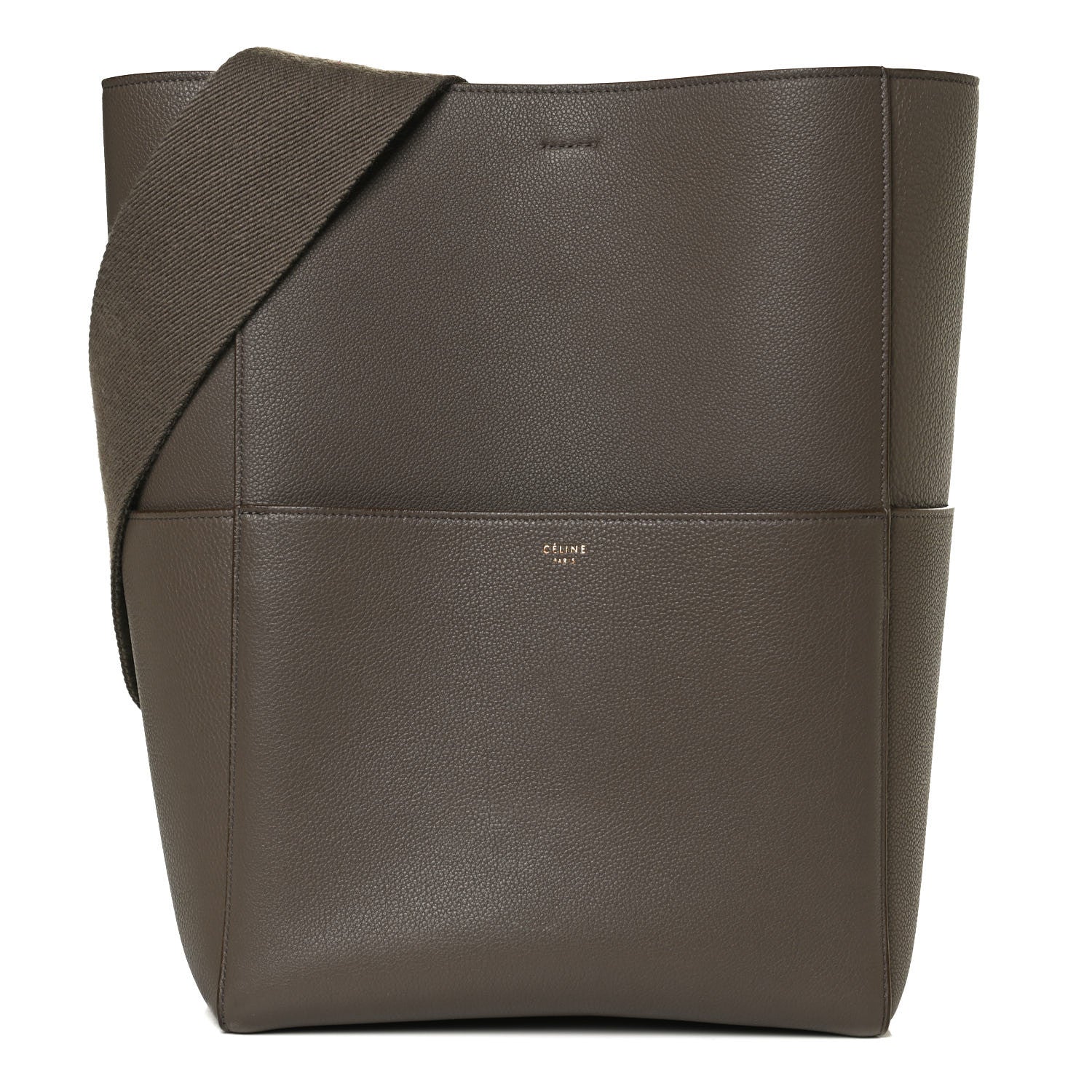 Celine Soft Grained Calfskin Sangle Bucket Bag Taupe 7 of 11