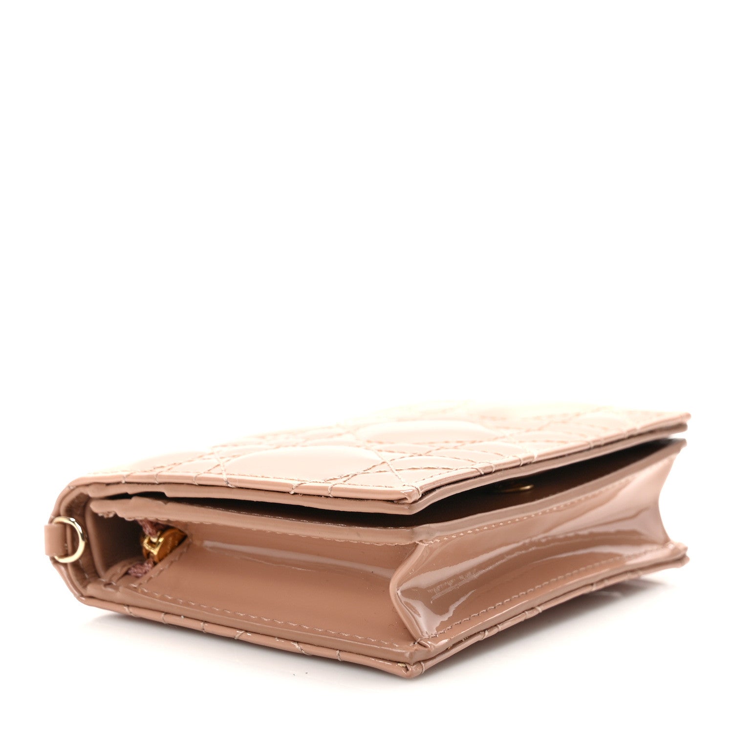 Christian Dior Patent Cannage Mini Lady Dior Wallet Beige 4 of 7