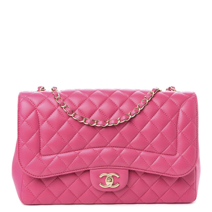 Chanel Lambskin Quilted Jumbo Mademoiselle Chic Flap Fuchsia 1 of 16