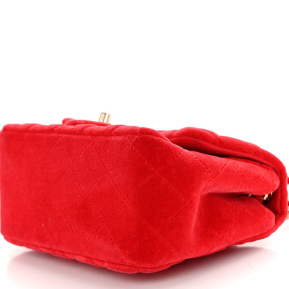 Chanel Velvet Quilted Mini Square Flap Red 10 of 10