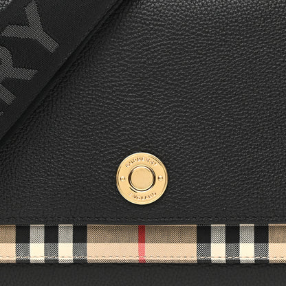 Burberry Grainy Calfskin Vintage Check Note Crossbody Bag Black 7 of 13