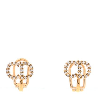 Christian Dior Crystal Clair D Lune Clip On Earrings Gold 1 of 4