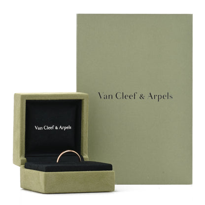 Van Cleef & Arpels 18K Rose Gold Tendrement Signature Wedding Band Ring 60 9 5 of 5