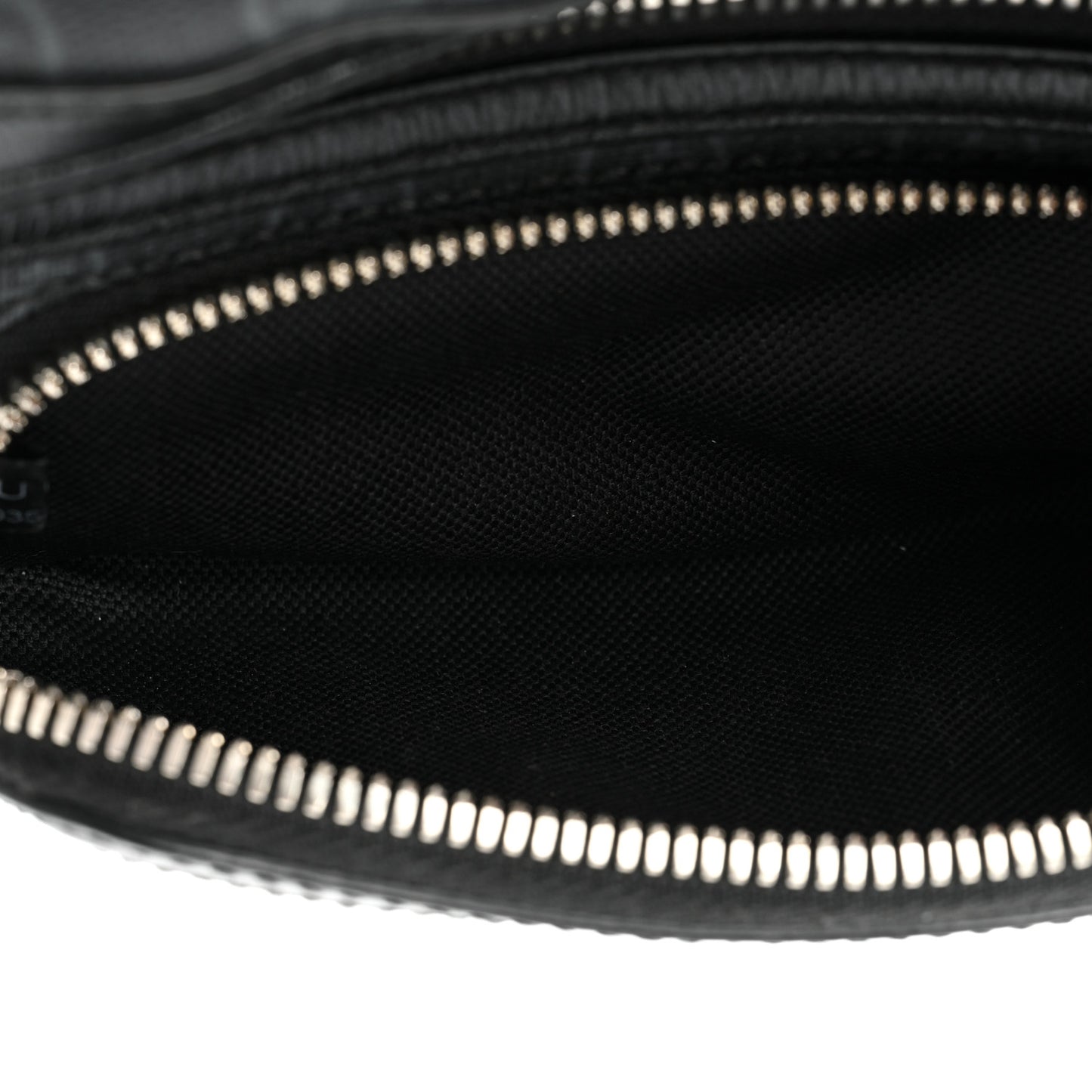 GG Supreme Monogram Textured Calfskin Retro Interlocking G Belt Bag Black