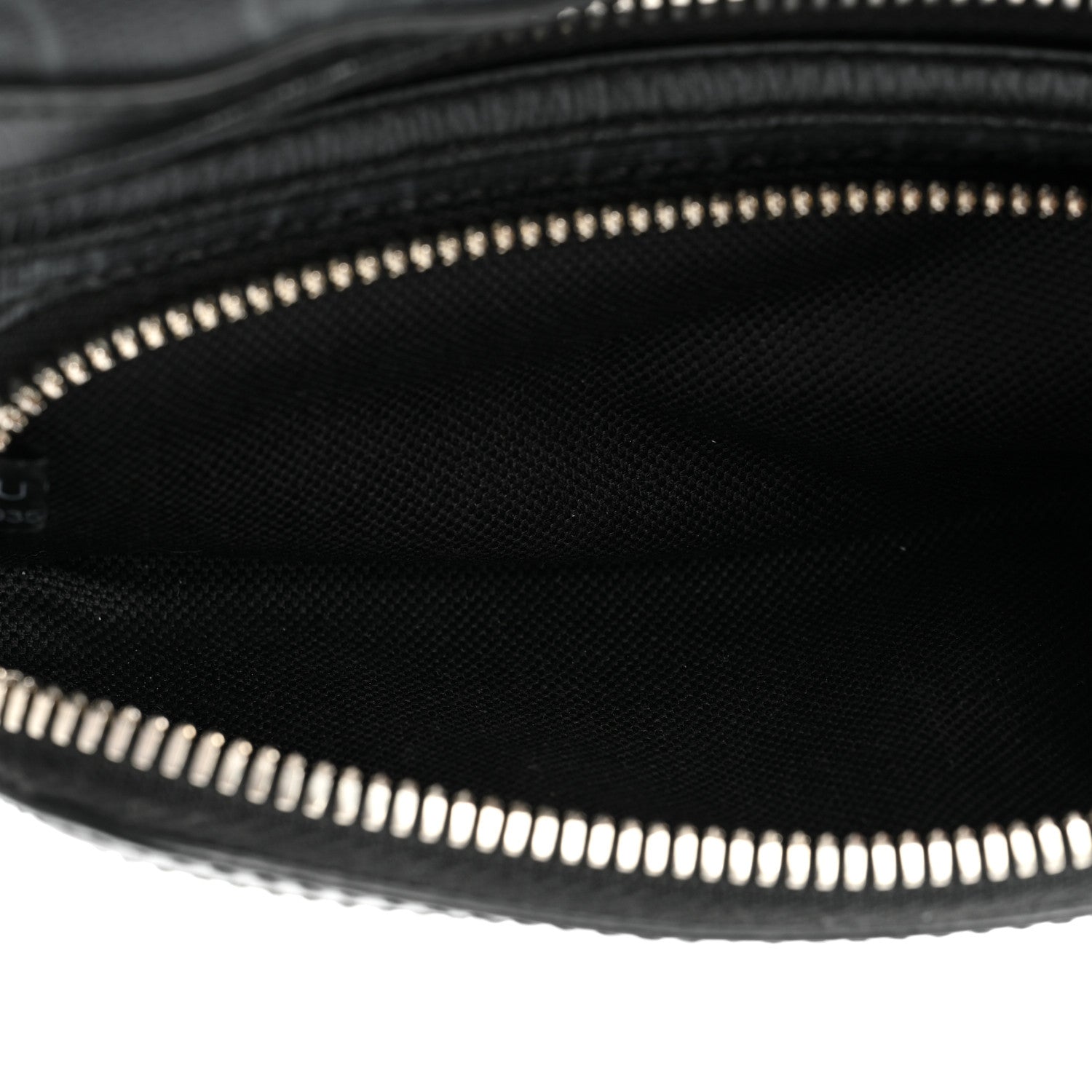 Gucci GG Supreme Monogram Textured Calfskin Retro Interlocking G Belt Bag Black 7 of 11