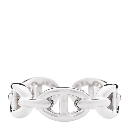 Hermes Sterling Silver PM Chaine d'Ancre Enchainee Band Ring 55 7.25 3 of 6