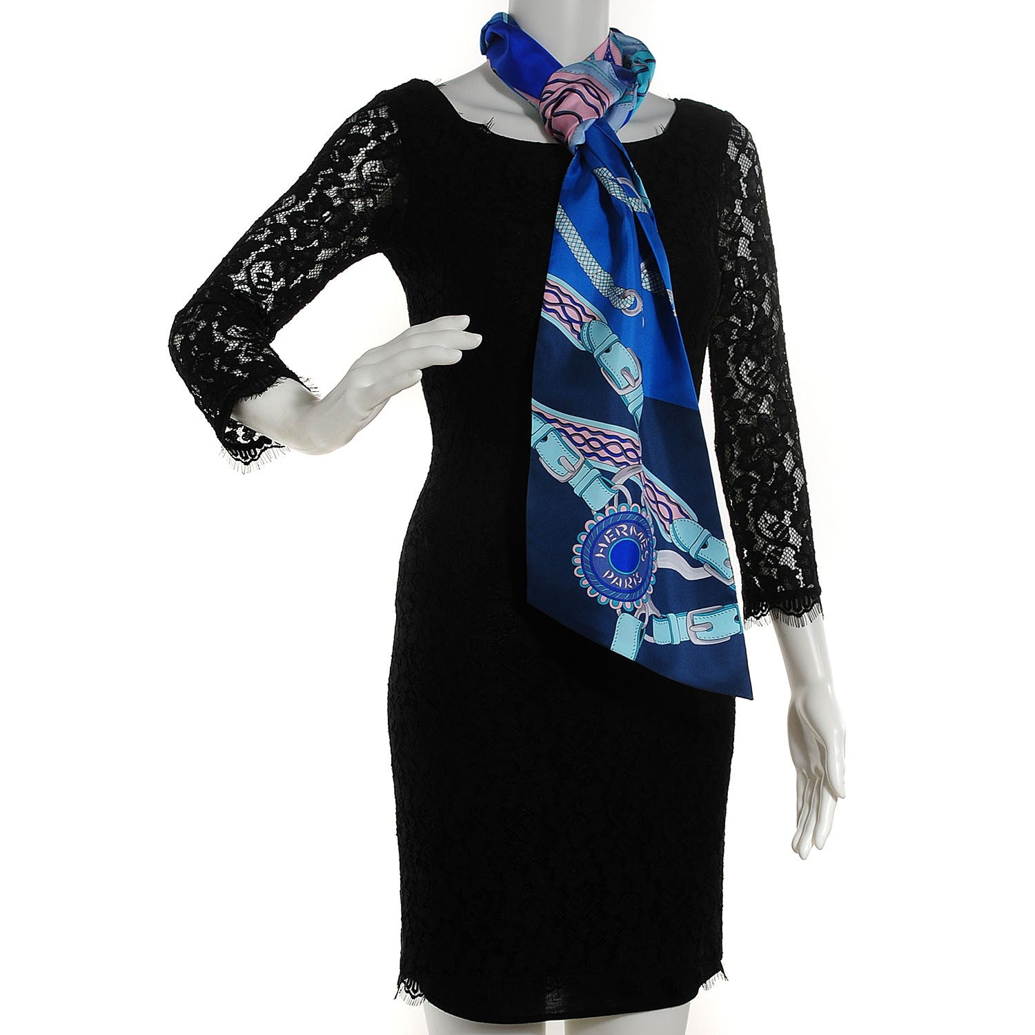 Hermes Silk Festival des Amazones Maxi Twilly Marine Turquoise Rose 2 of 5