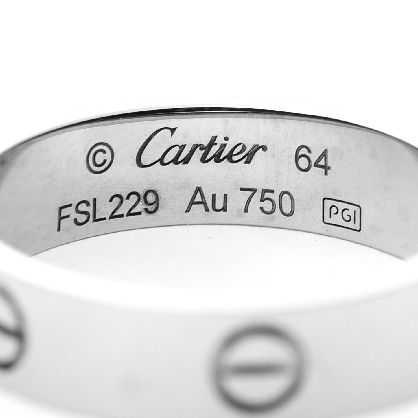 18K White Gold 5.5mm LOVE Ring 64 10.75