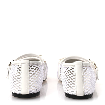 Gucci Video Net Nappa Horsebit Ballerina Flats 38.5 Great White 6 of 10
