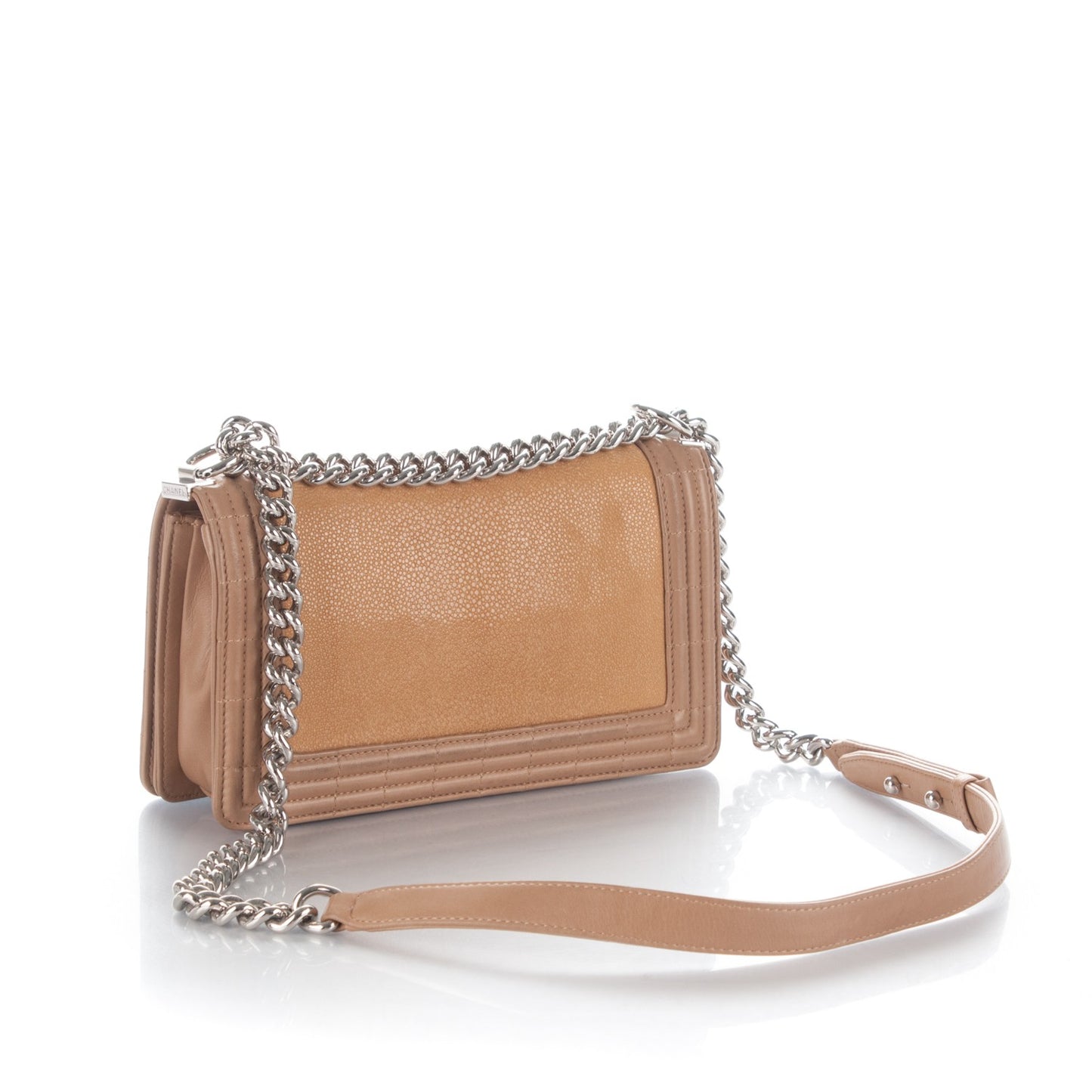 Galuchat Stingray Medium Boy Flap Light Pink
