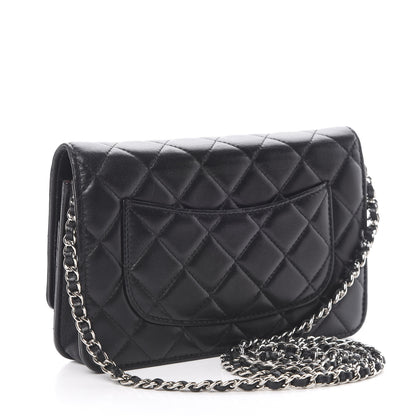Chanel Lambskin Quilted Wallet On Chain WOC Black 3 of 14