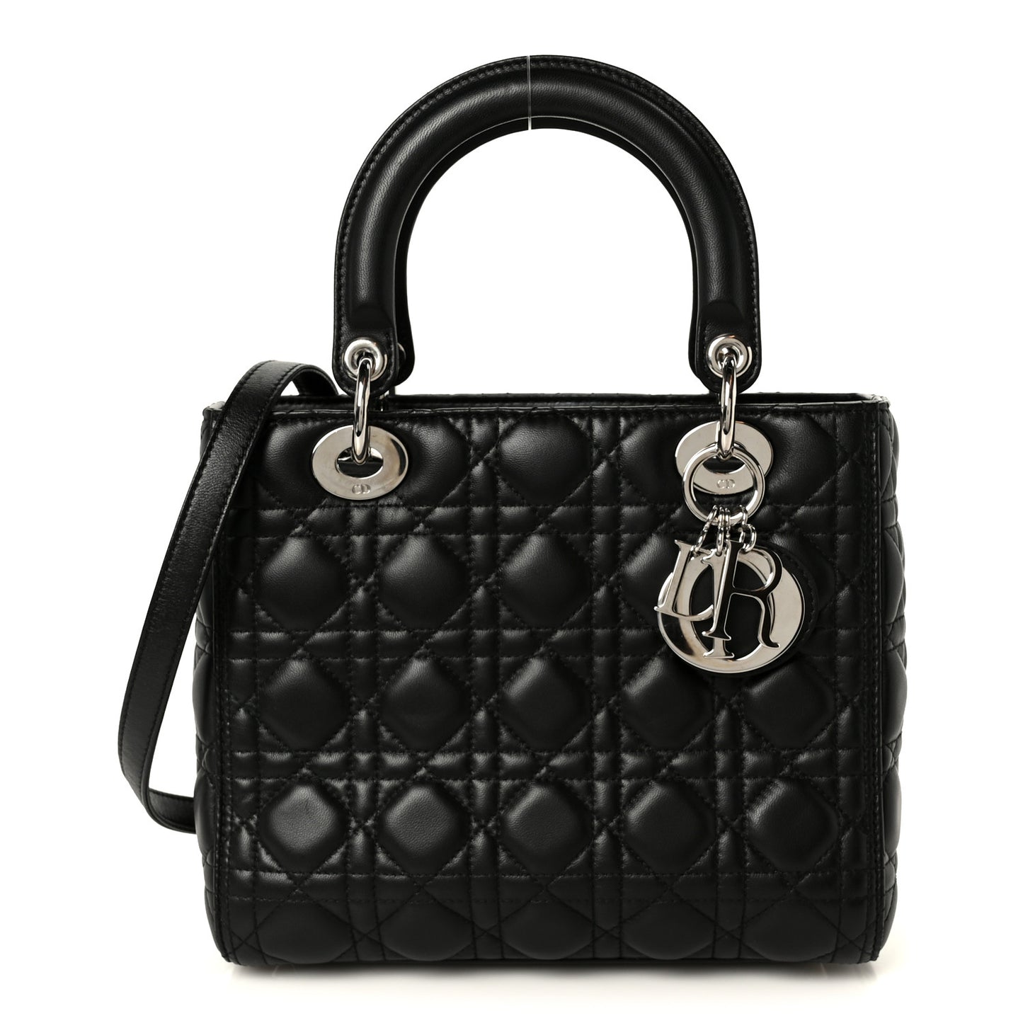 Lambskin Cannage Medium Lady Dior Black