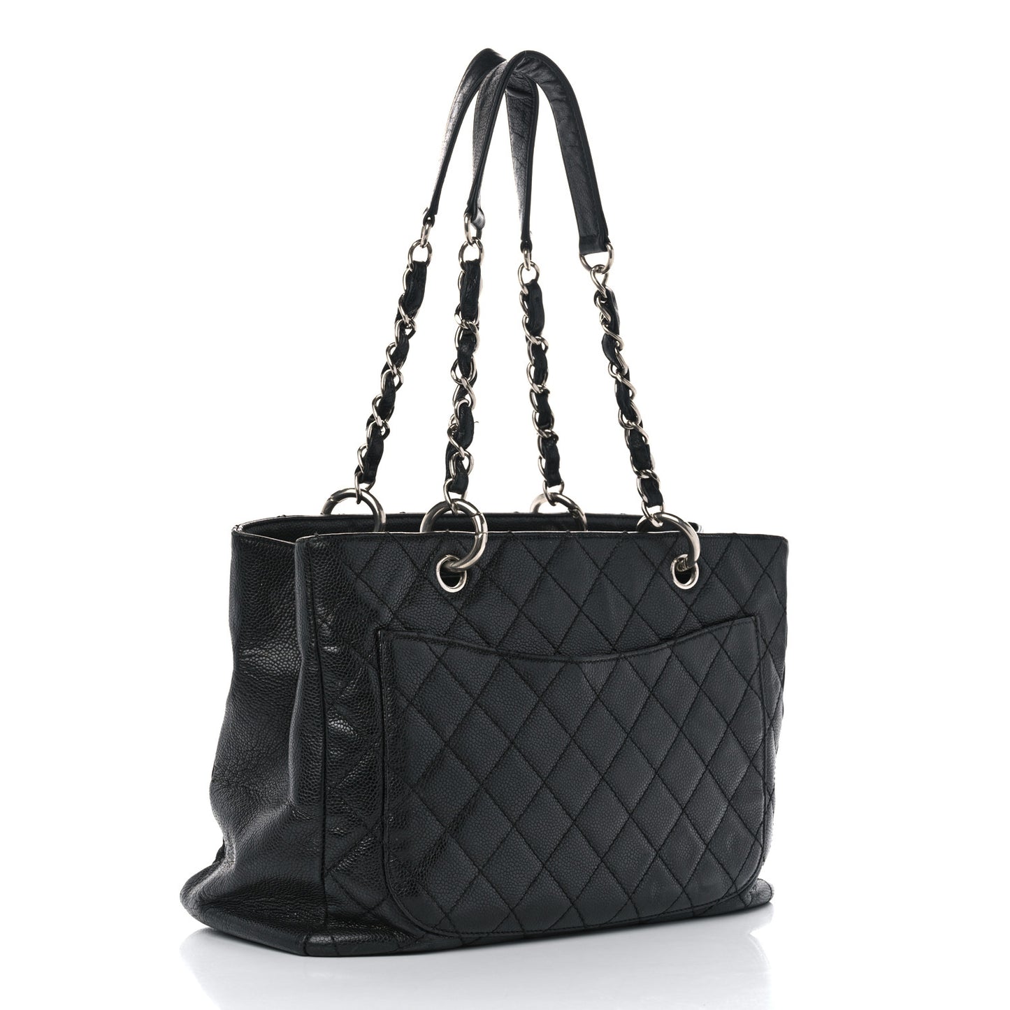 Caviar Quilted Grand Shopping Tote GST Black