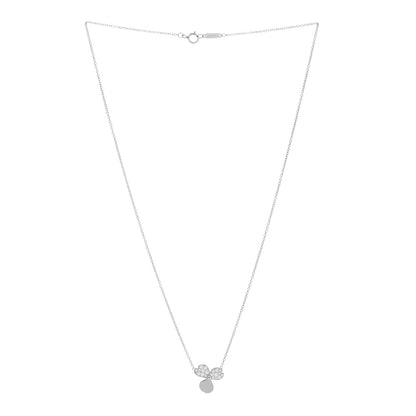 Tiffany Platinum Diamond .17ctw Small Paper Flowers Pendant Necklace 3 of 4
