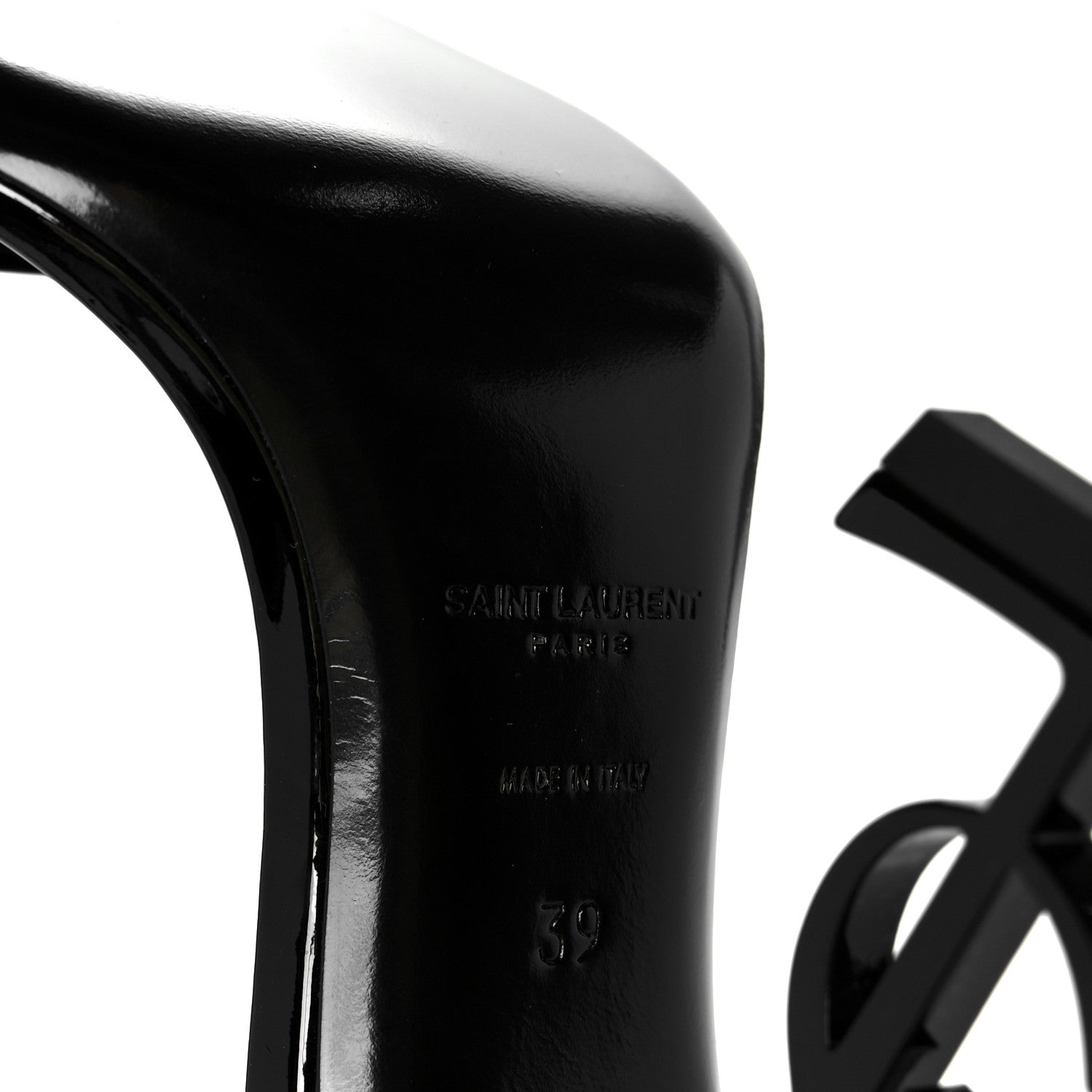 Saint Laurent Patent Calfskin Opyum 110 Sandals 39 Black 8 of 10