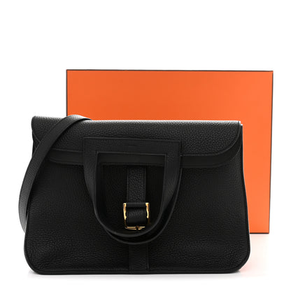 Hermes Taurillon Clemence Halzan 31 GM Black 10 of 10