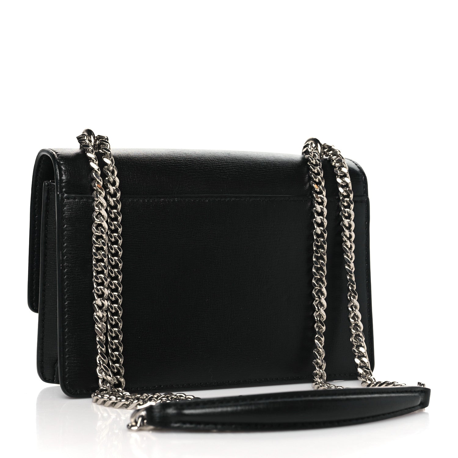 Saint Laurent Calfskin Monogram Sunset Chain Wallet Black 3 of 9