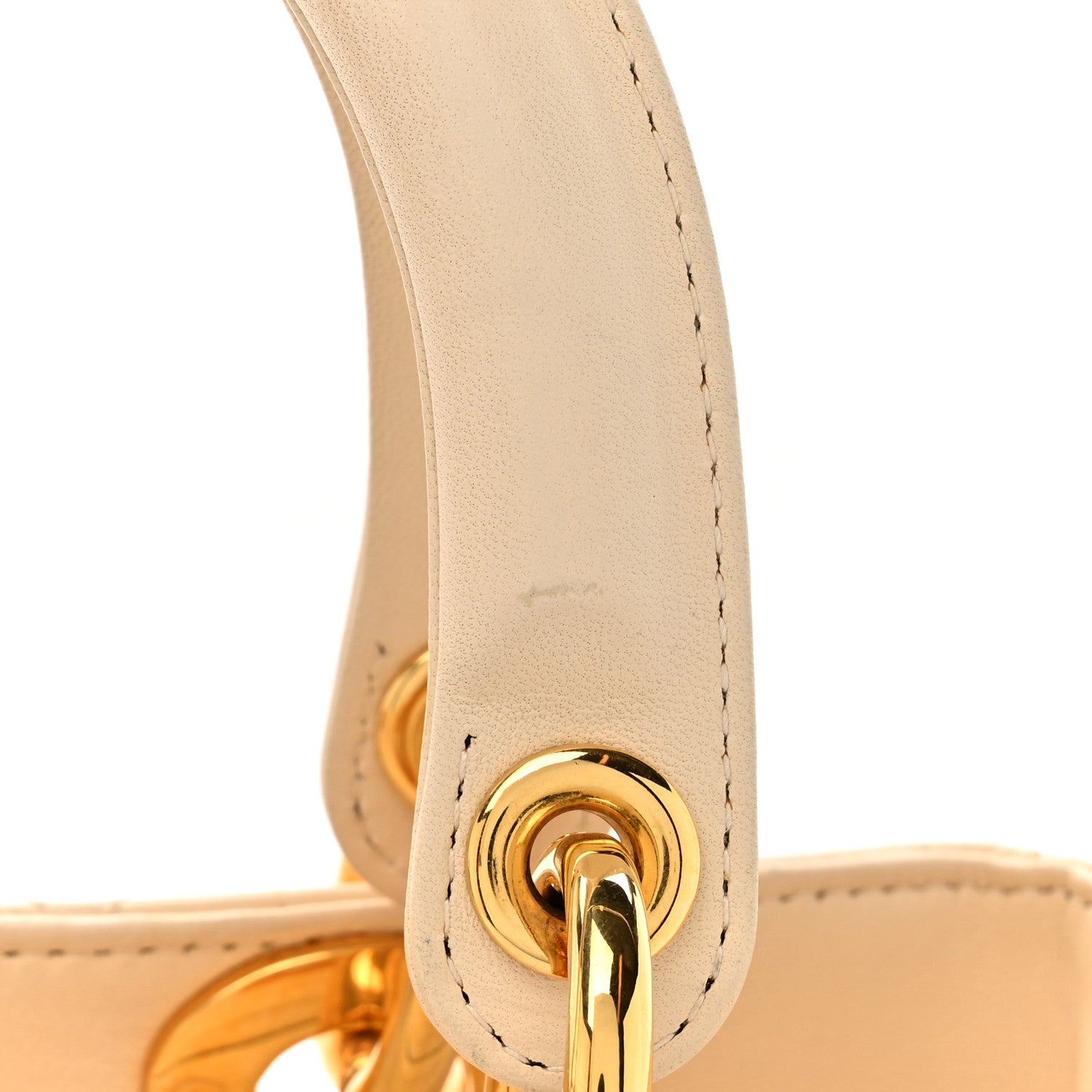 Christian Dior Lambskin Cannage Medium Lady Dior Beige 12 of 16