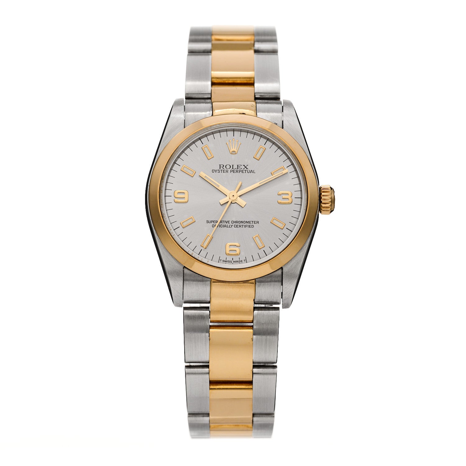 Rolex Stainless Steel 18K Yellow Gold 31mm Oyster Perpetual Datejust Watch Silver 77483 1 of 5