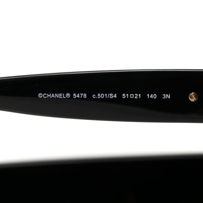 Chanel Acetate Square CC Heart Sunglasses 5478 Black 5 of 8