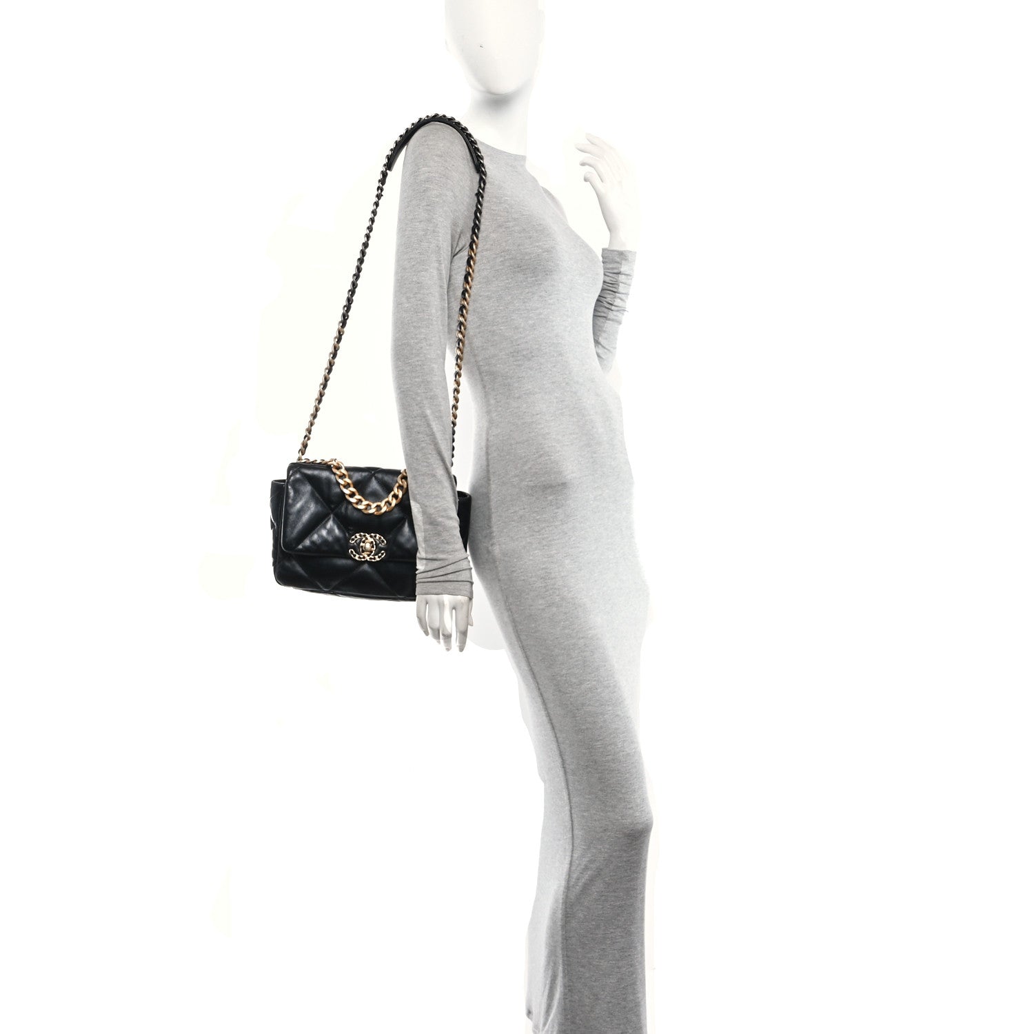 Chanel Lambskin Quilted Medium Chanel 19 Flap Black 2 of 10
