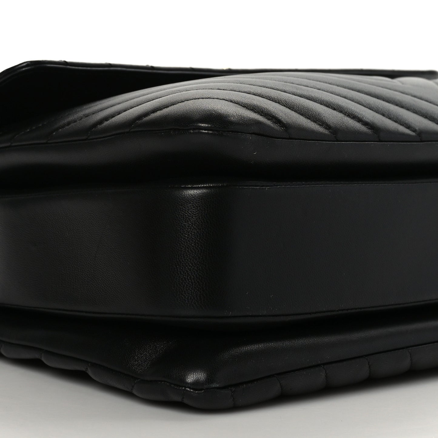 Lambskin Chevron Quilted Large Trendy CC Dual Handle Flap Bag Black