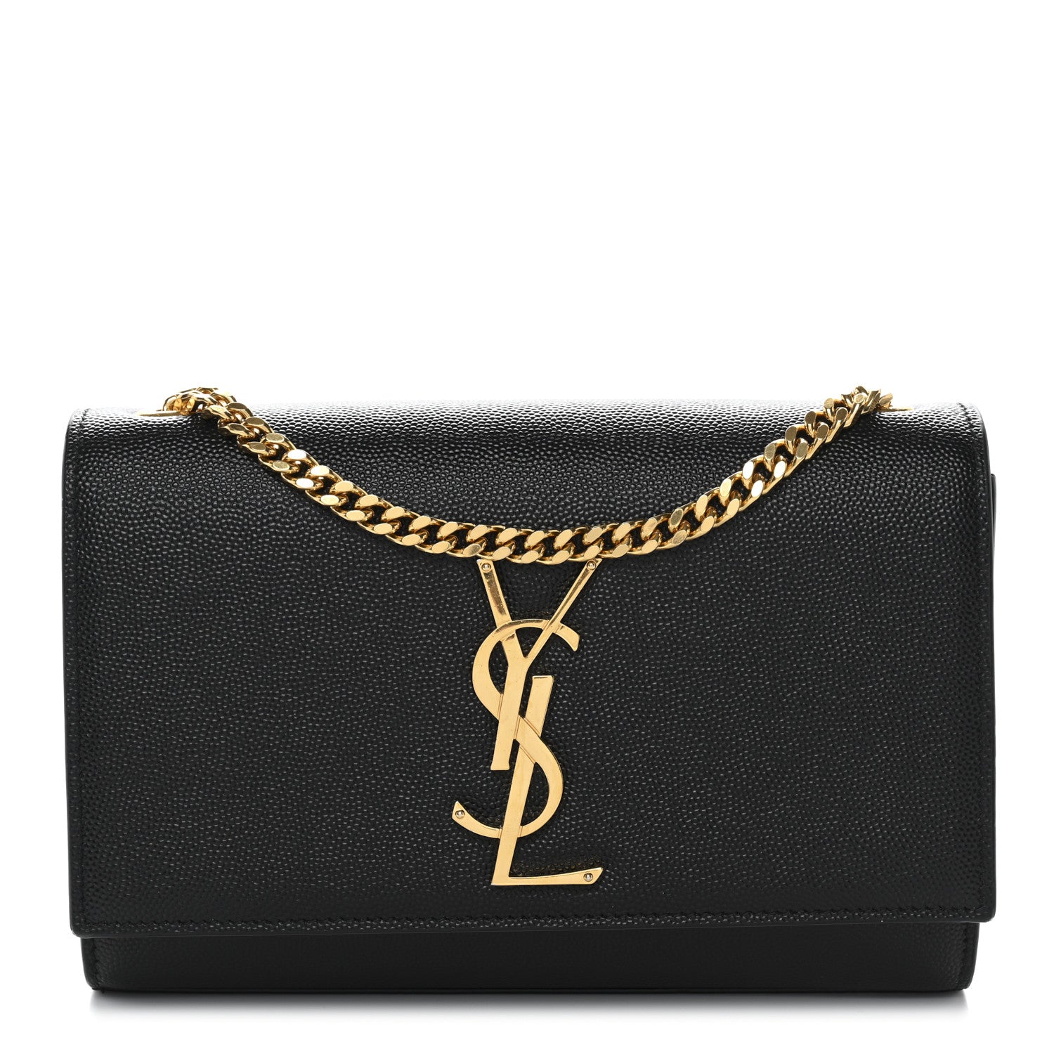 Saint Laurent Grain De Poudre Small Classic Monogram Kate Satchel Black 1 of 12