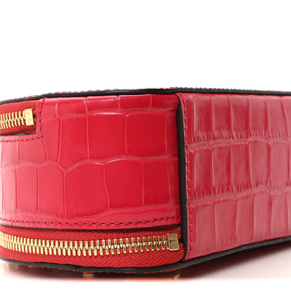 Chloe Calfskin Crocodile Embossed Mini C Vanity Bag Red 8 of 9