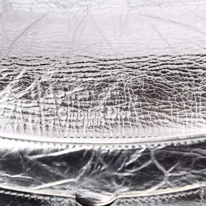 Christian Dior Metallic Calfskin Diorama Clutch Silver 6 of 8