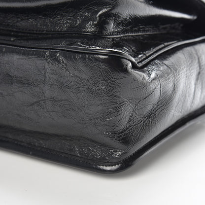 Saint Laurent Crinkled Calfskin Matelasse Monogram Medium Niki Chain Satchel Black 11 of 11