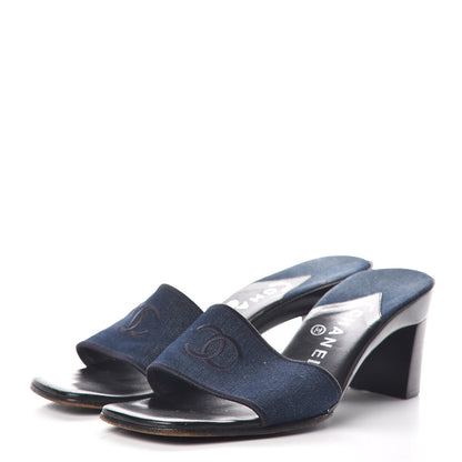 Chanel Denim CC Sandals Blue 38 2 of 11
