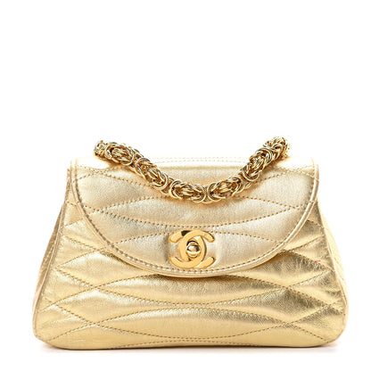 Chanel Metallic Lambskin Quilted Mini Flap Gold 1 of 10