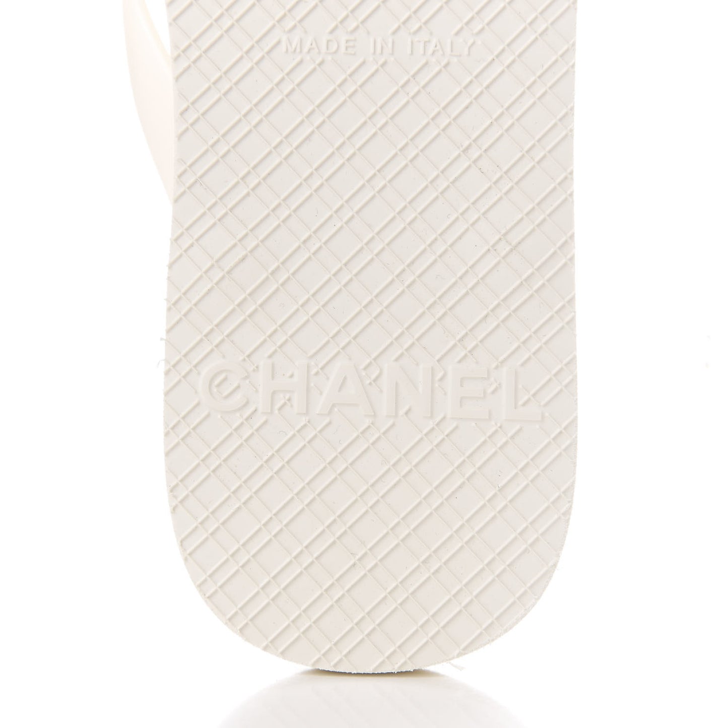 PVC Camellia Thong Sandals 38 Ivory