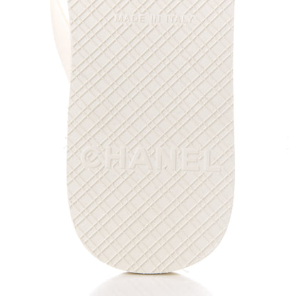 Chanel PVC Camellia Thong Sandals 38 Ivory 8 of 9
