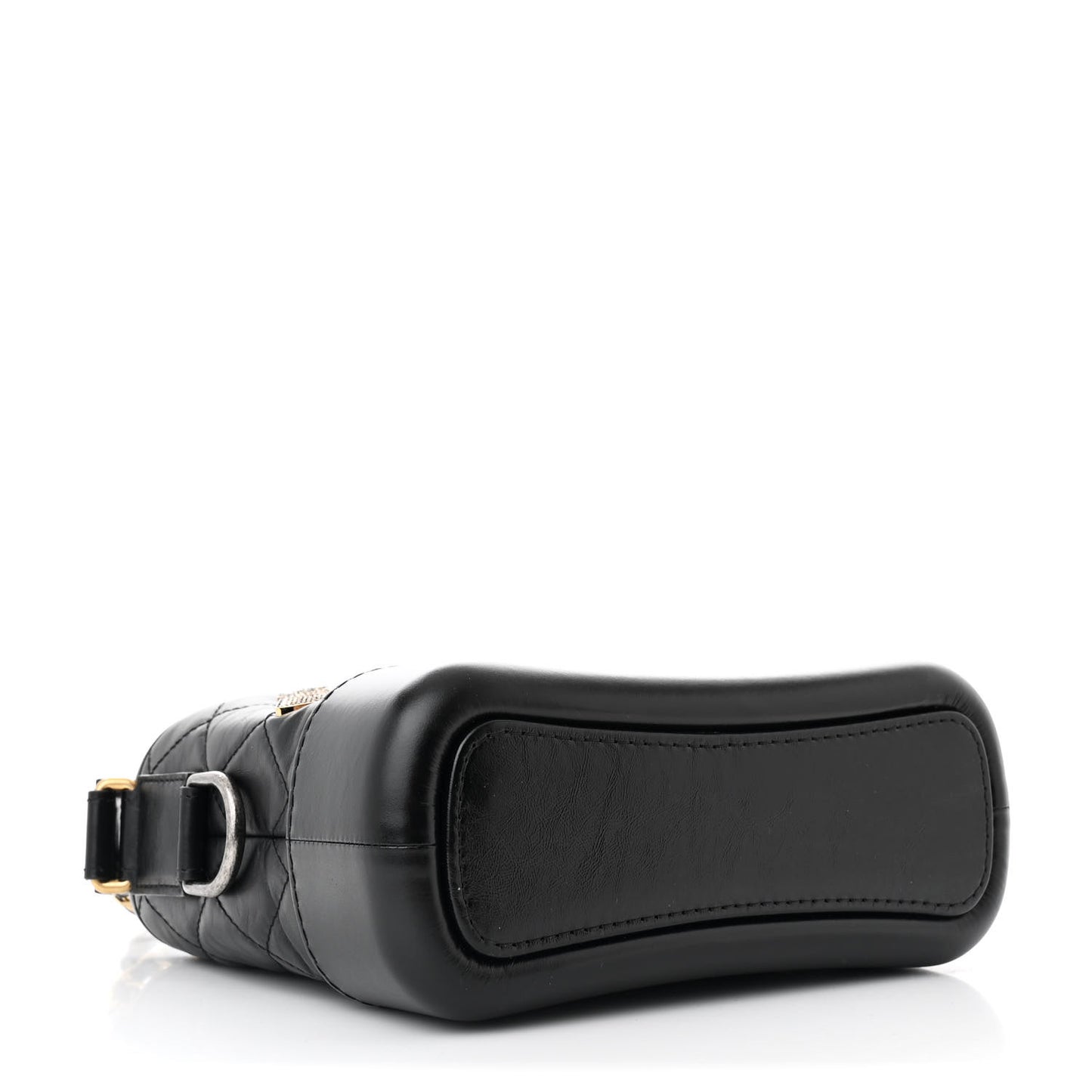 Aged Calfskin Quilted Charms Small Gabrielle Hobo Black