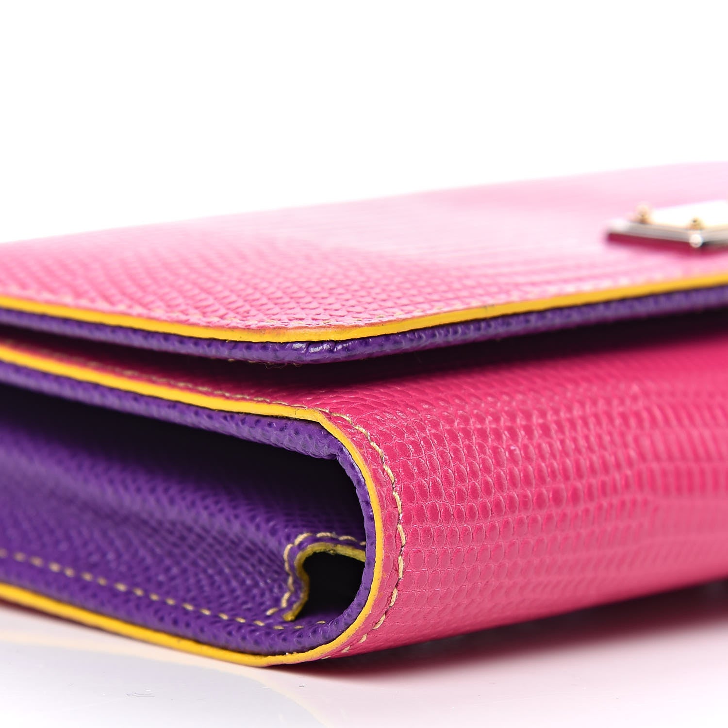Dolce & Gabbana Lizard Calfskin Embossed Wallet On Chain Pink 8 of 10