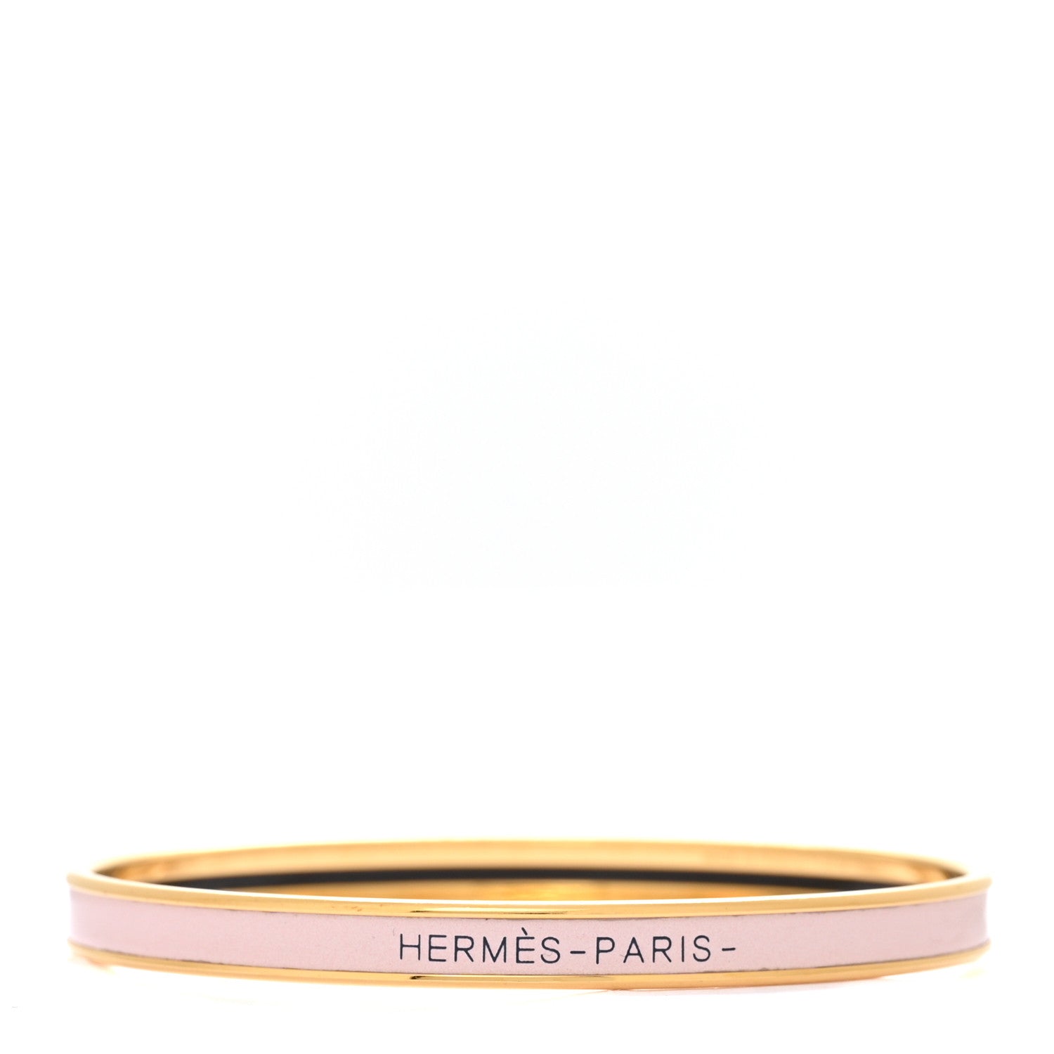 Hermes Enamel Extra Narrow Uni Bracelet 62 Rose Cadeur 1 of 5