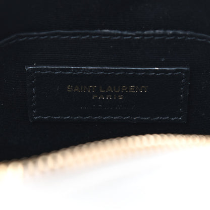 Saint Laurent Grain De Poudre Matelasse Chevron Quilted Round Vinyle Camera Bag Crema Soft 6 of 8