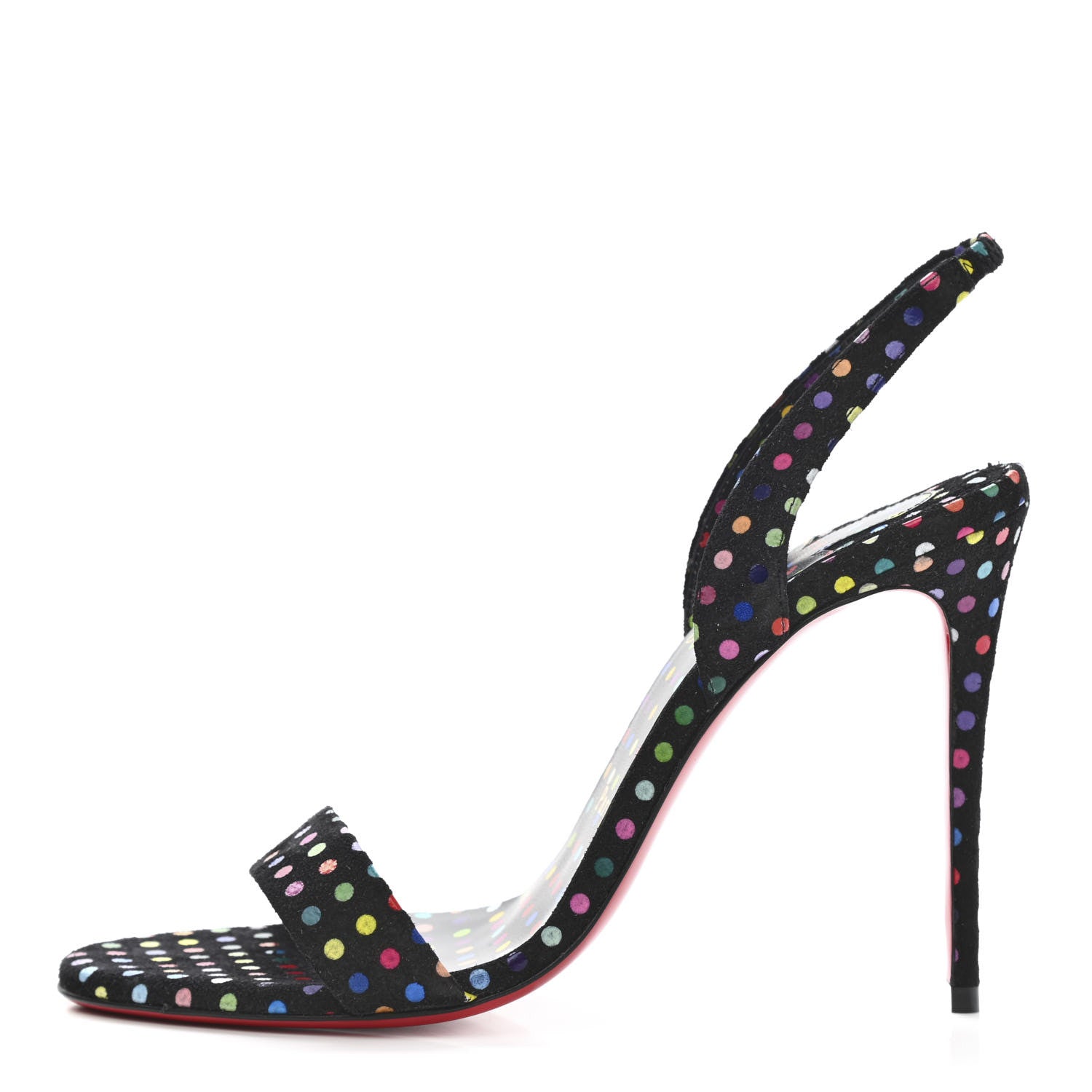 Christian Louboutin Suede O Marylin Sandals Heels 38 Black Multicolor 1 of 8