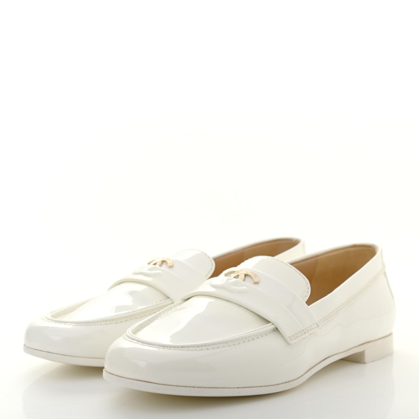 Patent CC Mocassin Loafers 36 White