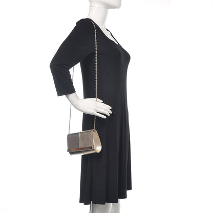 Fendi Vitello Mirror Elite Bi-Color Mini Rush Clutch Argento Champagne 2 of 16